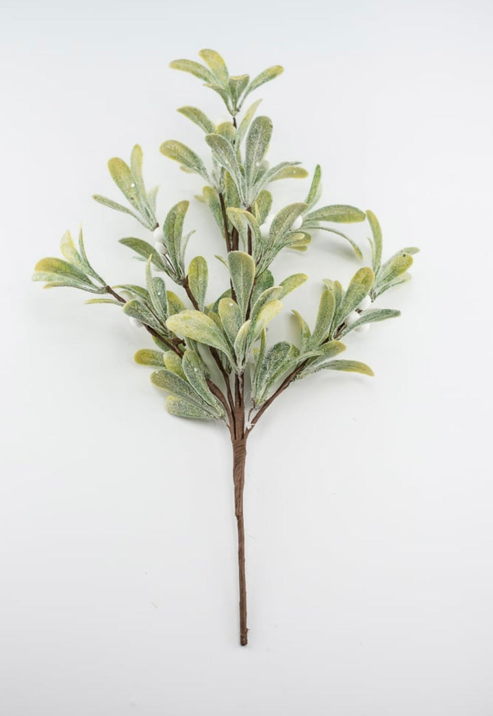 Frosted mistletoe bush 18” - Greenery MarketArtificial Flora62990