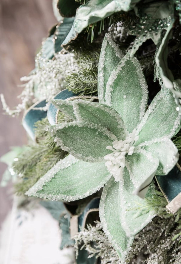 Frosted poinsettia stem - green - Greenery Market227544