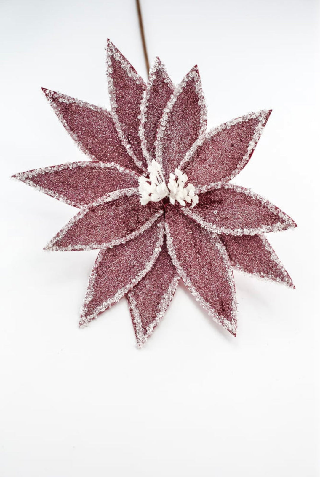 Frosted poinsettia stem - red - Greenery Market227545