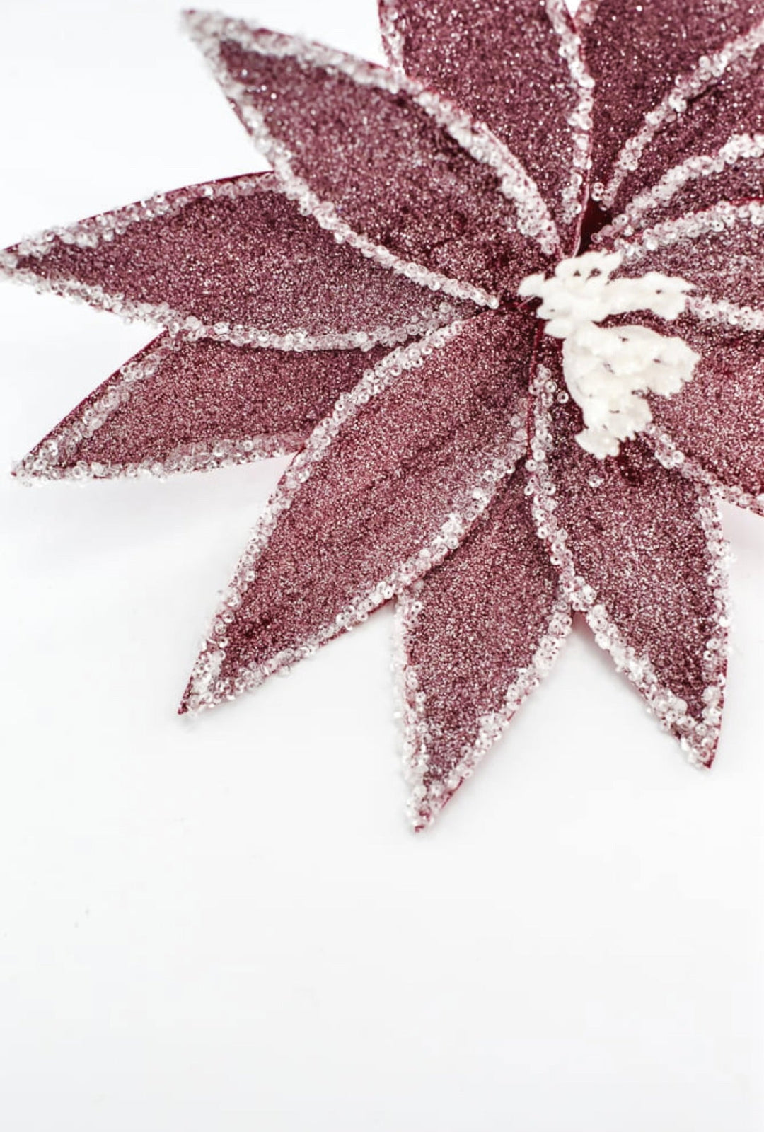 Frosted poinsettia stem - red - Greenery Market227545