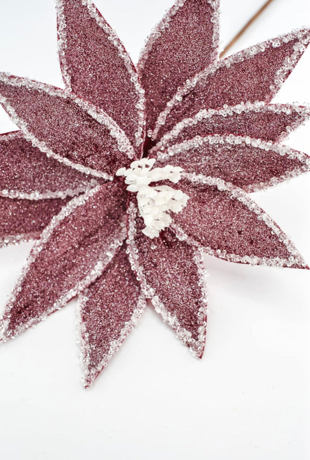 Frosted poinsettia stem - red - Greenery Market227545