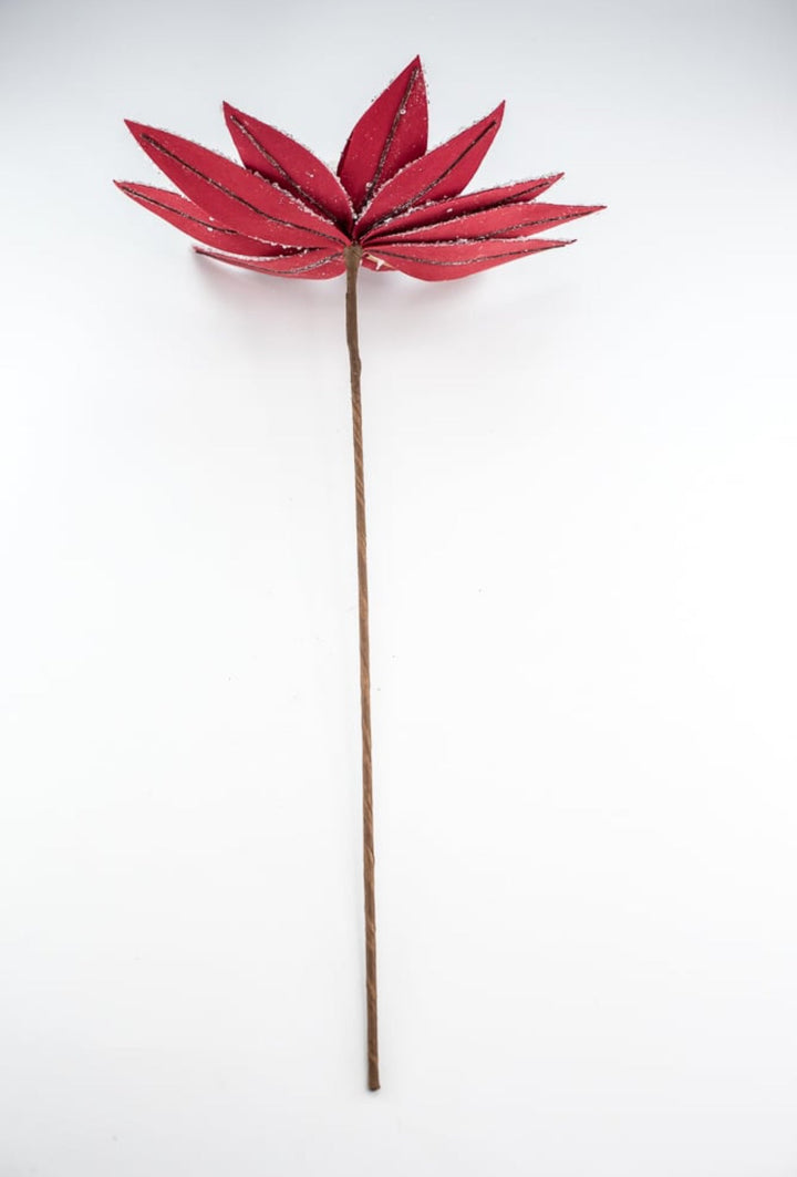 Frosted poinsettia stem - red - Greenery Market227545