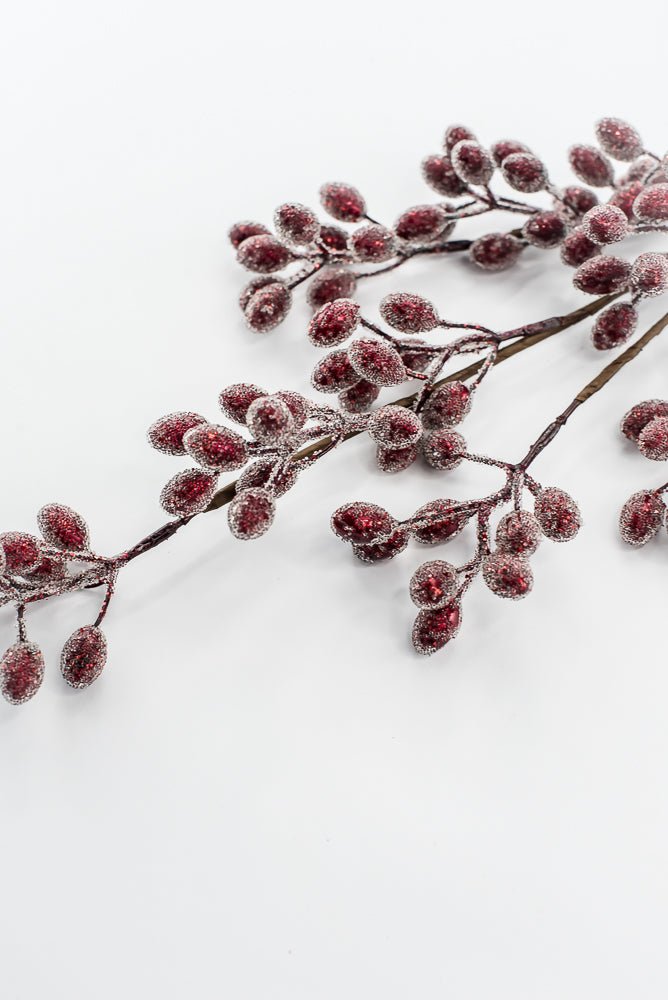 Frosted red cranberry spray - Greenery MarketArtificial Flora105577