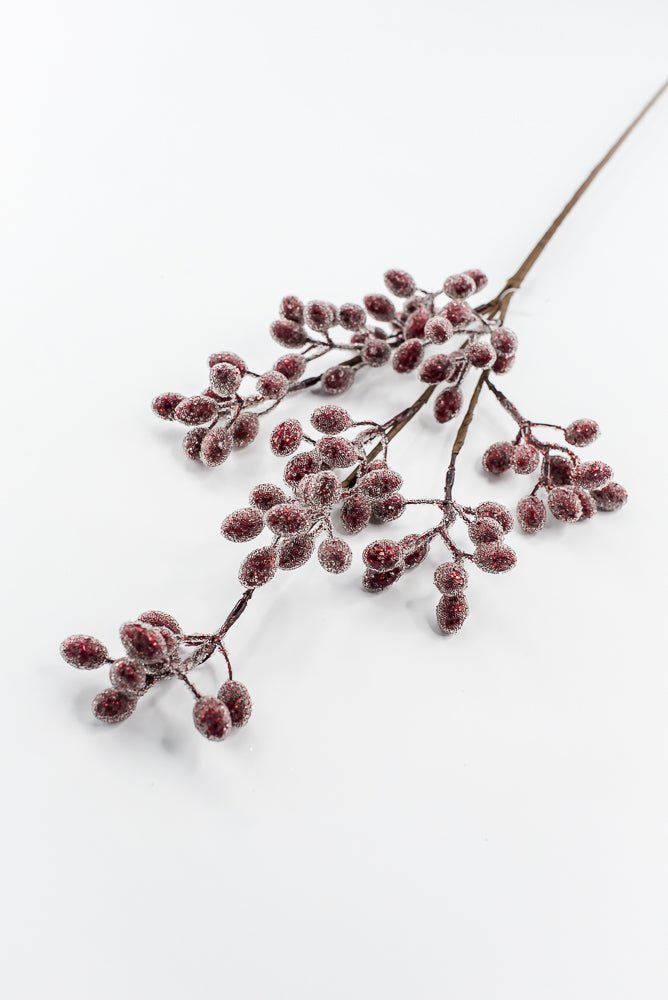 Frosted red cranberry spray - Greenery MarketArtificial Flora105577