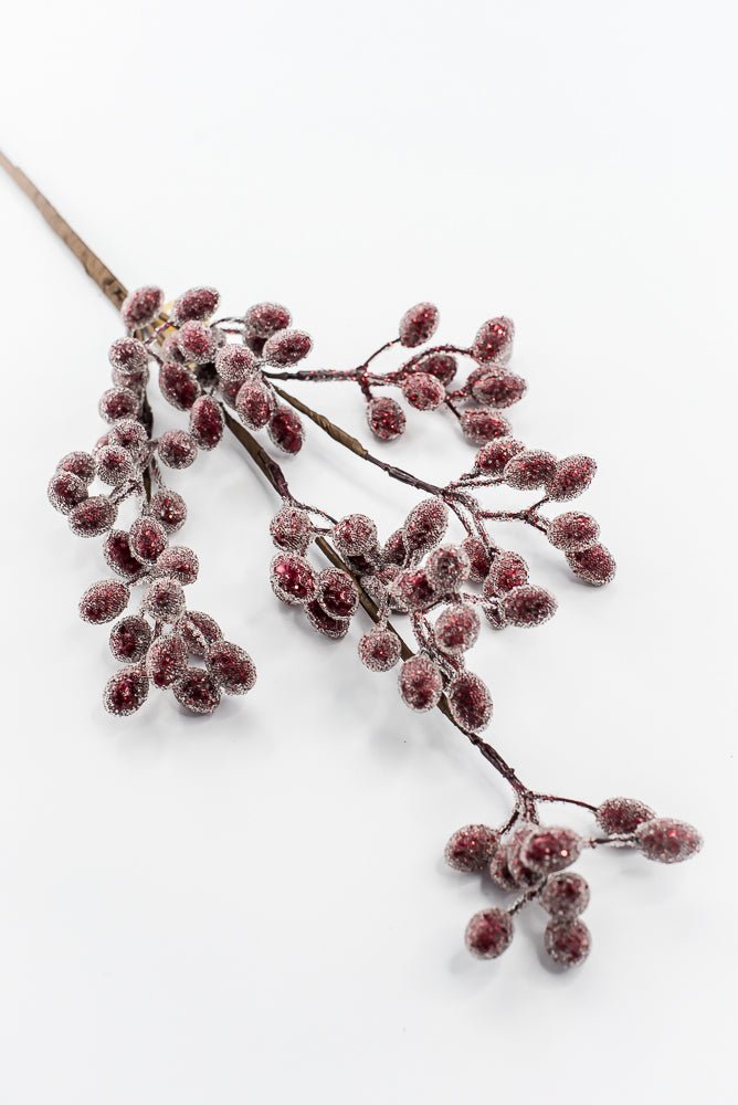 Frosted red cranberry spray - Greenery MarketArtificial Flora105577