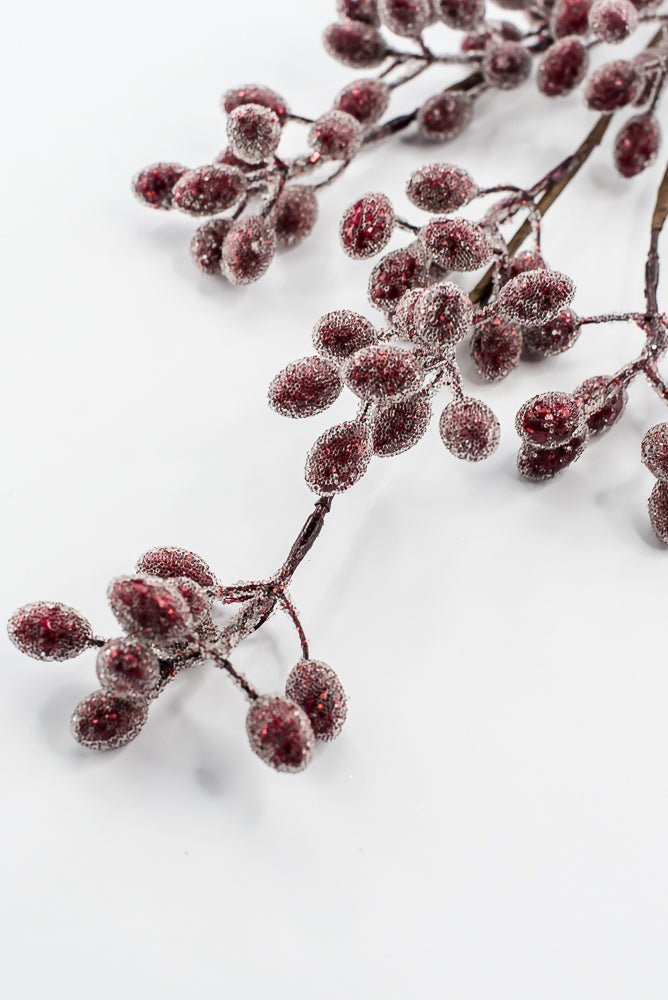 Frosted red cranberry spray - Greenery MarketArtificial Flora105577