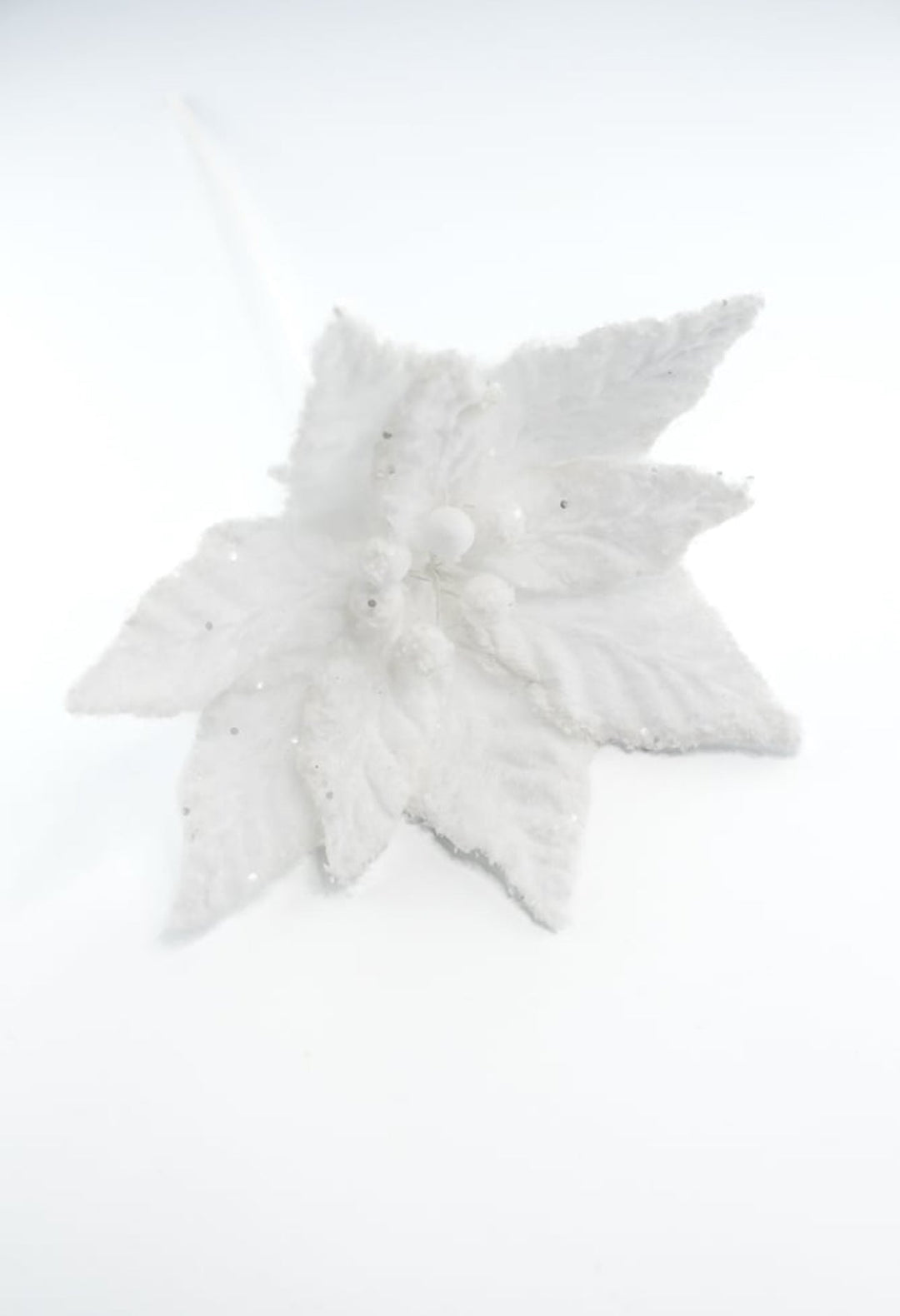 Frosty white velvet poinsettia - Greenery Marketartificial flowers86030WT