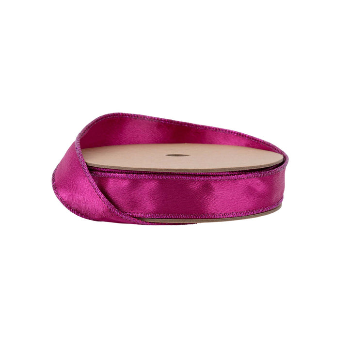 Fuchsia Shimmer Satin Wired Ribbon - 1" - Greenery Market2300W - 175 - 25E