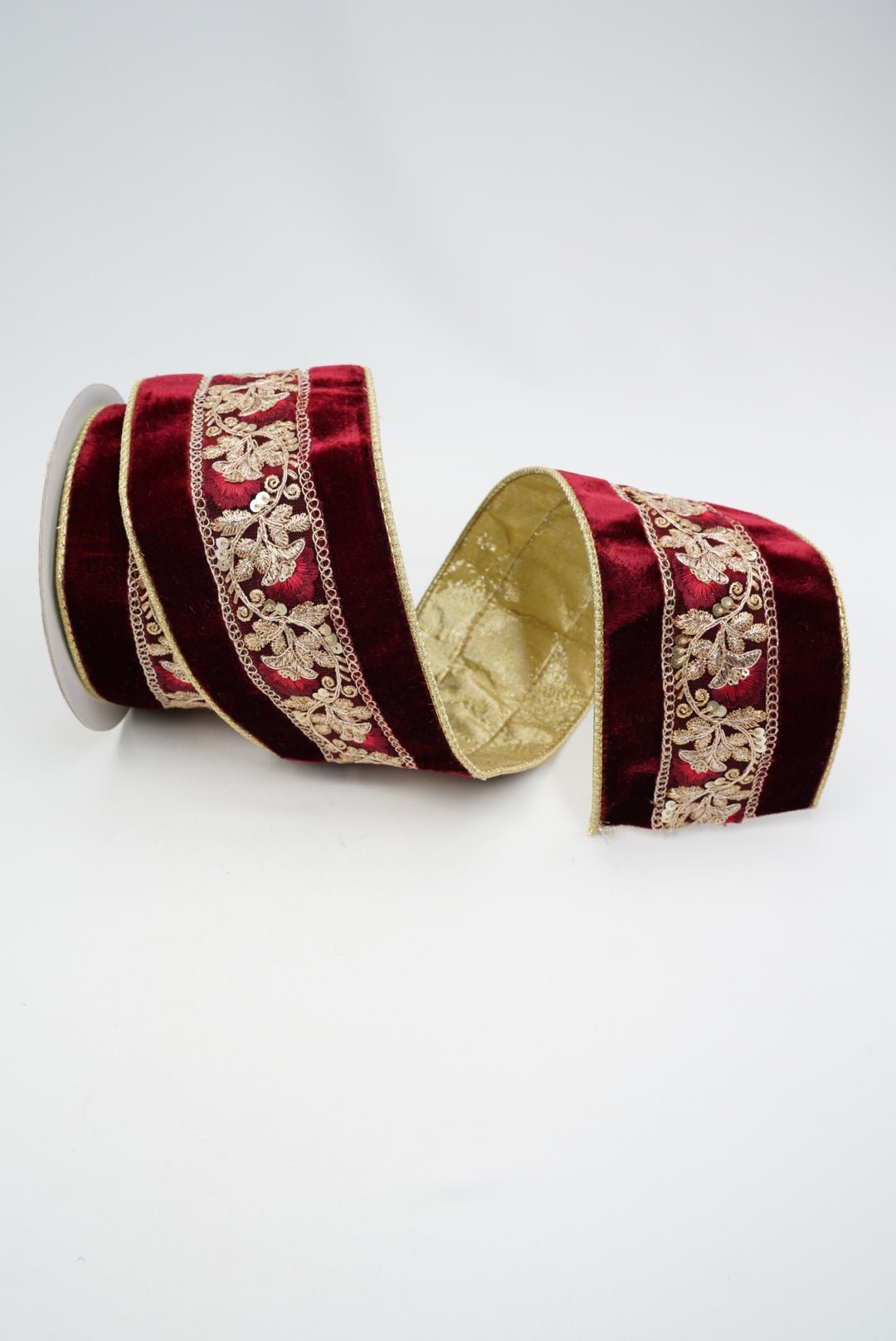 Garnet Vintage Tapestry Farrisilk Wired Ribbon - 4" - Greenery MarketRibbons & TrimRK835-11