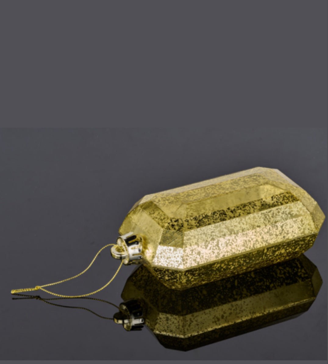Gems ornament - antique mercury look - gold - Greenery MarketXJ551508