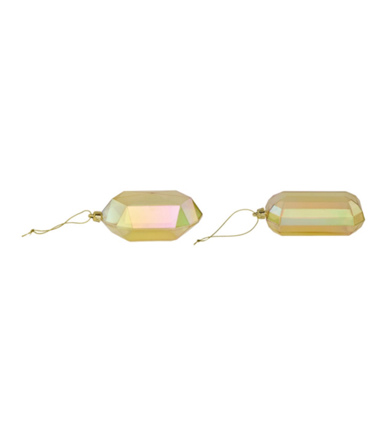 Gems ornaments - 2 assorted iridescent gold - Greenery MarketXJ552108