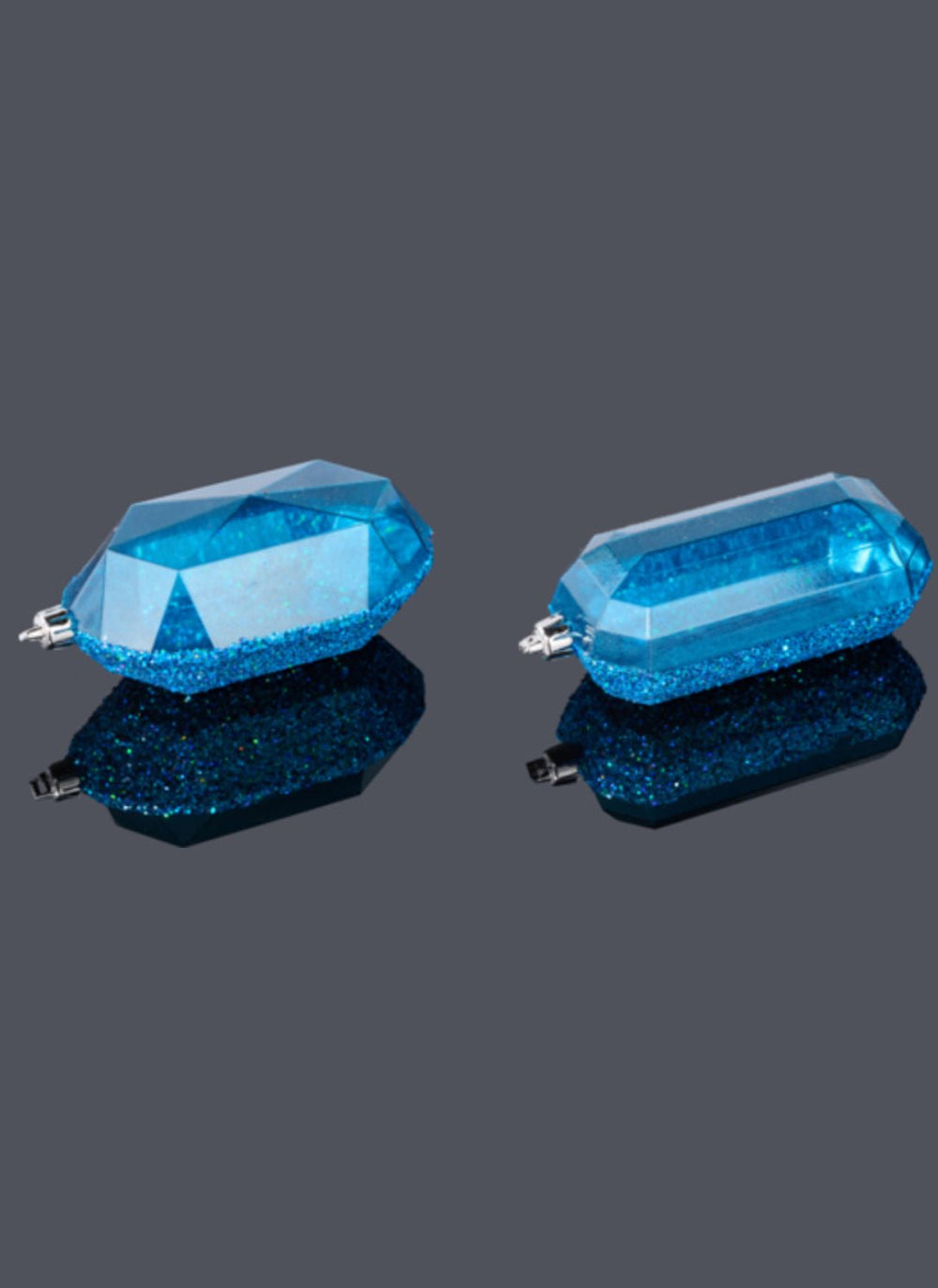 Gems ornaments - 2 assorted laser glitter blue - Greenery MarketXJ5523FF