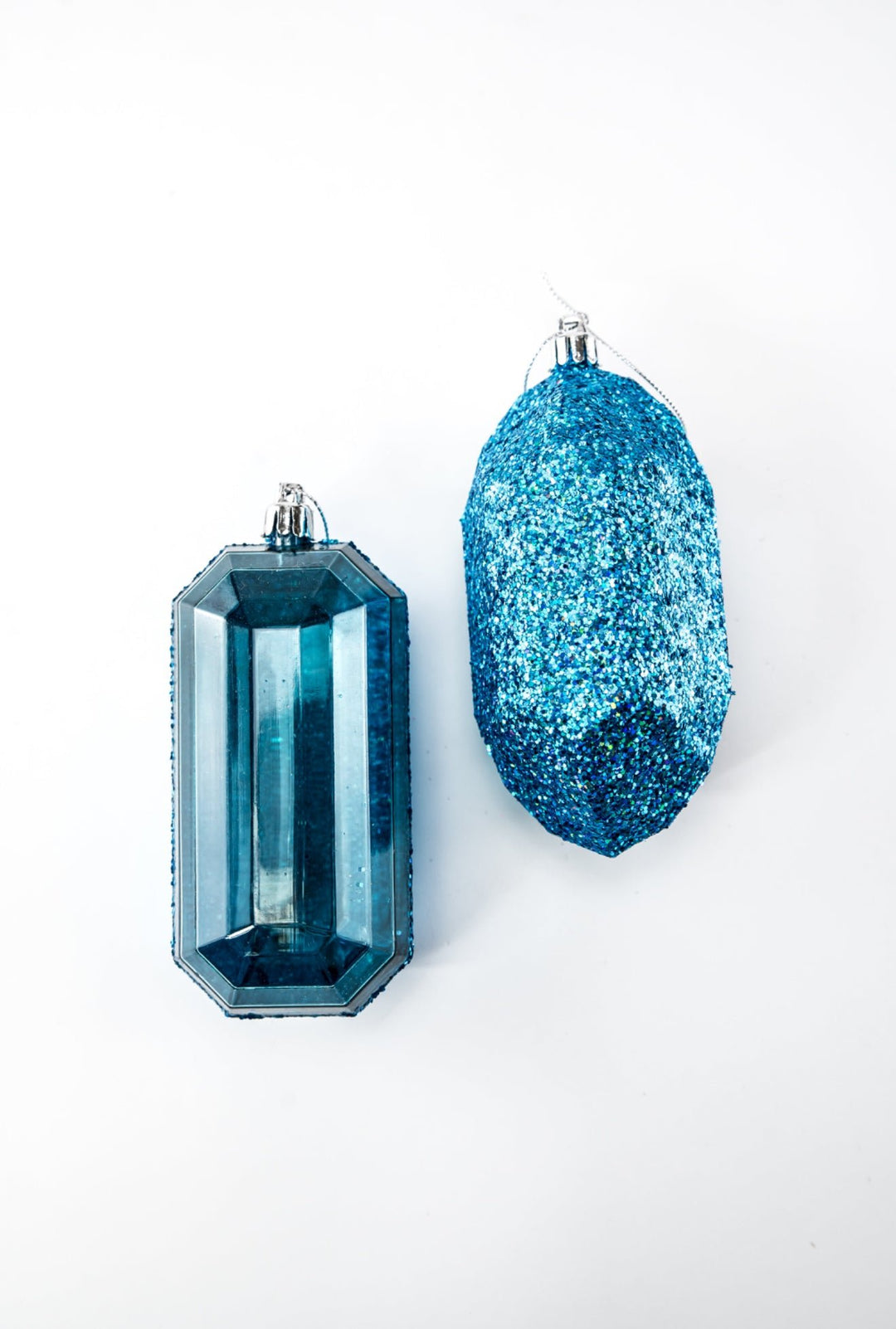 Gems ornaments - 2 assorted laser glitter smoke blue - Greenery MarketXJ5523FF