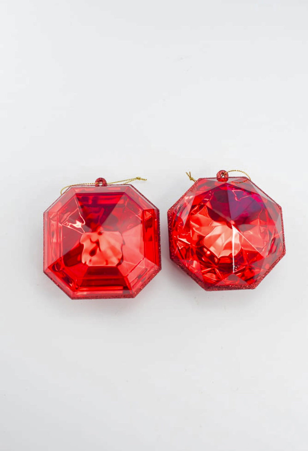 Gems ornaments - 2 assorted red - Greenery MarketMTX67413 RED