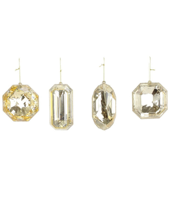 Gems ornaments - 4 assorted champagne - Greenery Market218511