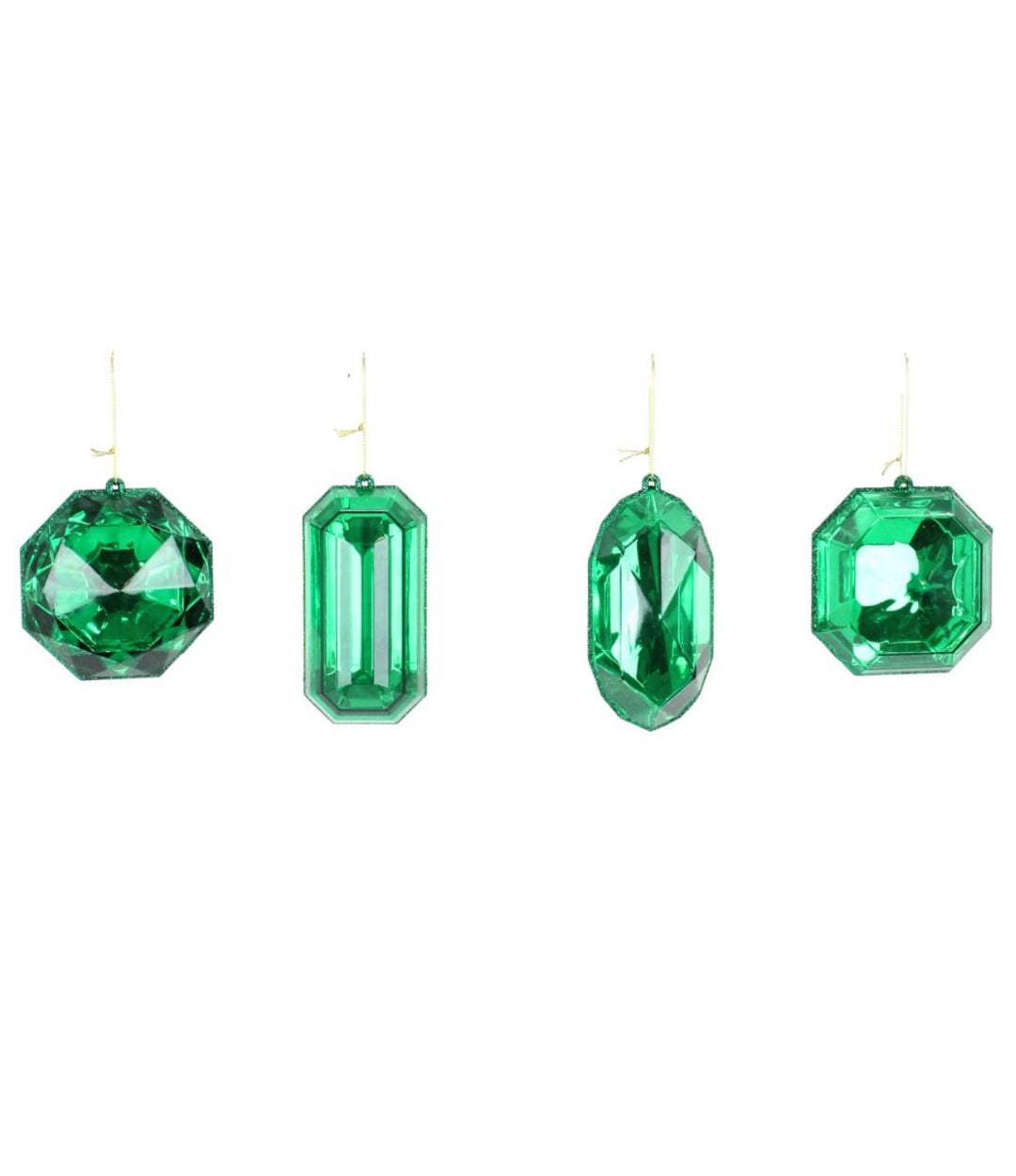 Gems ornaments - 4 assorted - green - Greenery Market218512