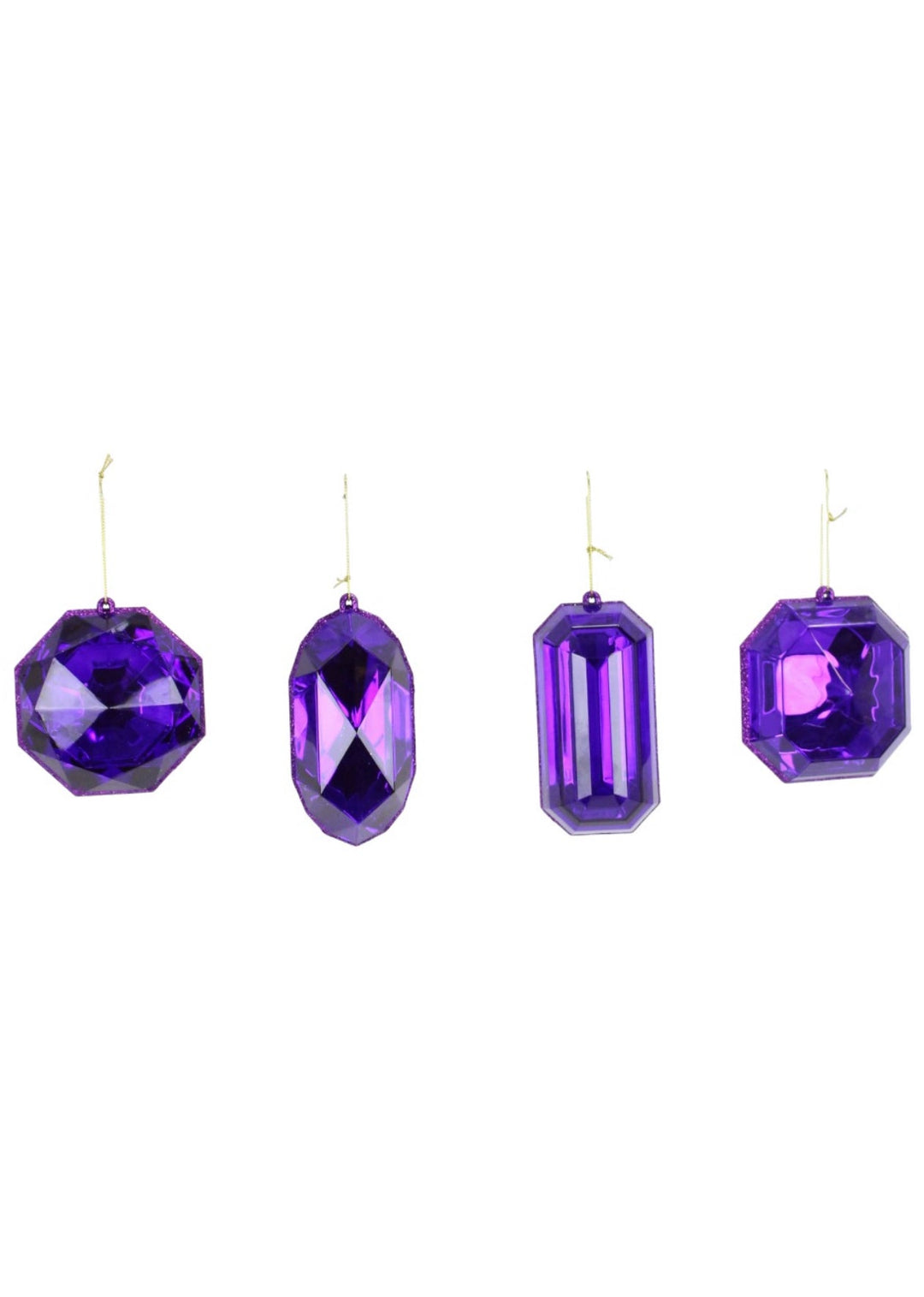 Gems ornaments - 4 assorted purple - Greenery Market218517