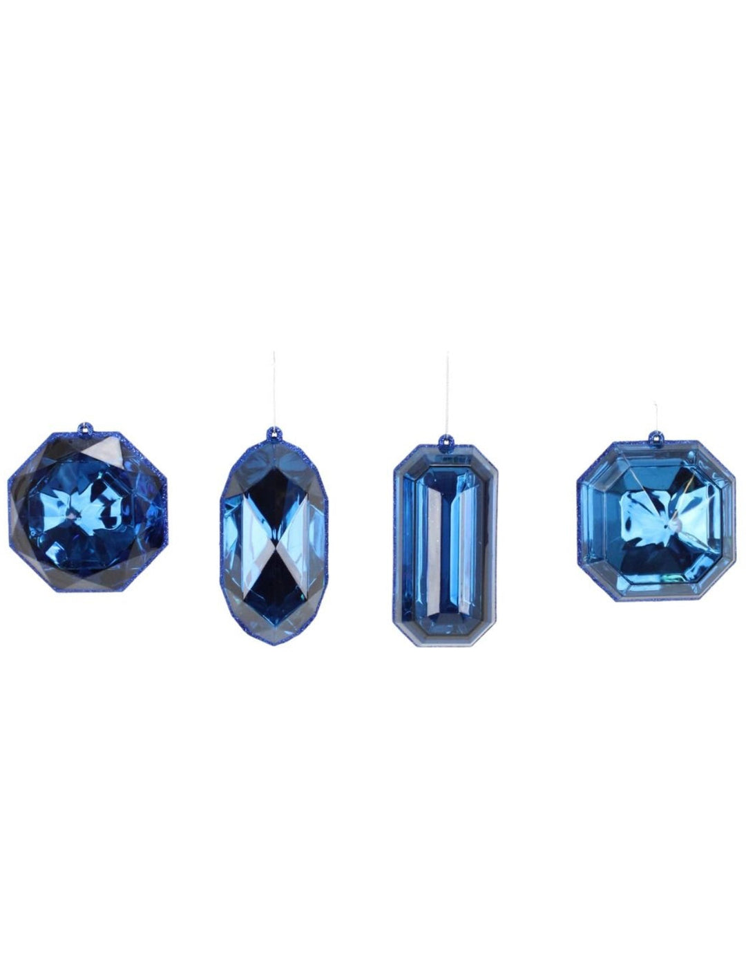 Gems ornaments - 4 assorted - sapphire - Greenery Market218516