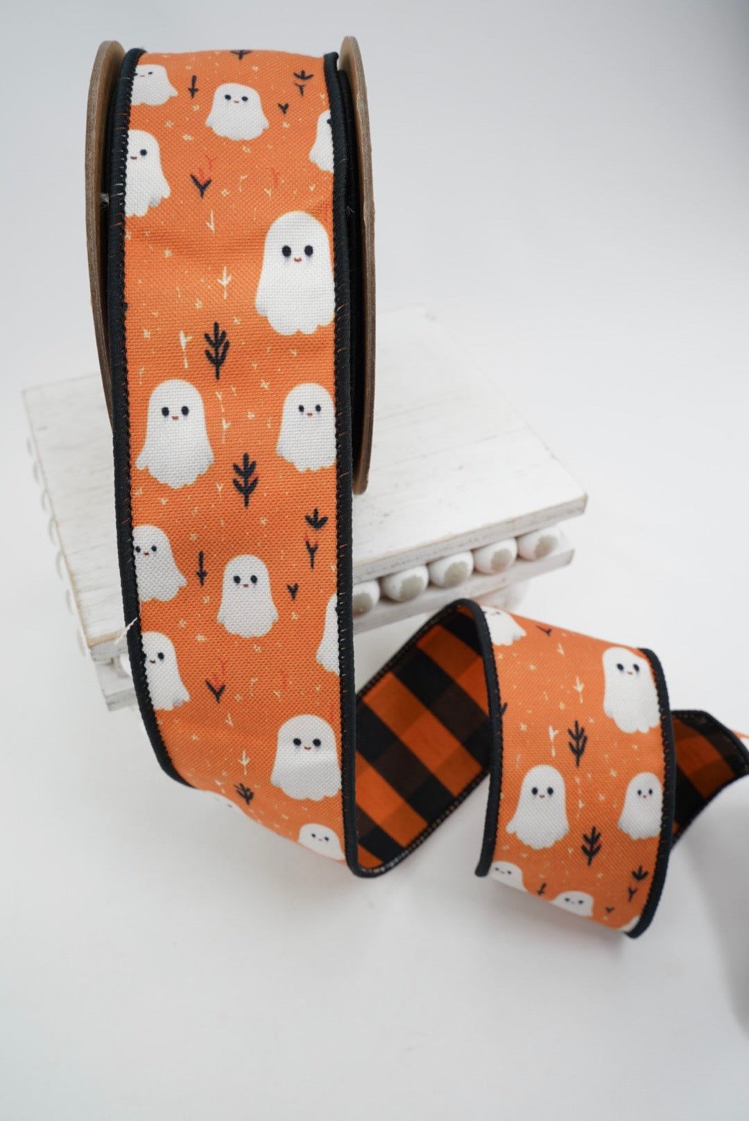 Ghost Wired Printed Canvas Ribbon - 2.5" - Greenery Market6922W-750-63E