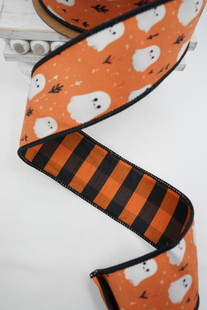 Ghost Wired Printed Canvas Ribbon - 2.5" - Greenery Market6922W-750-63E