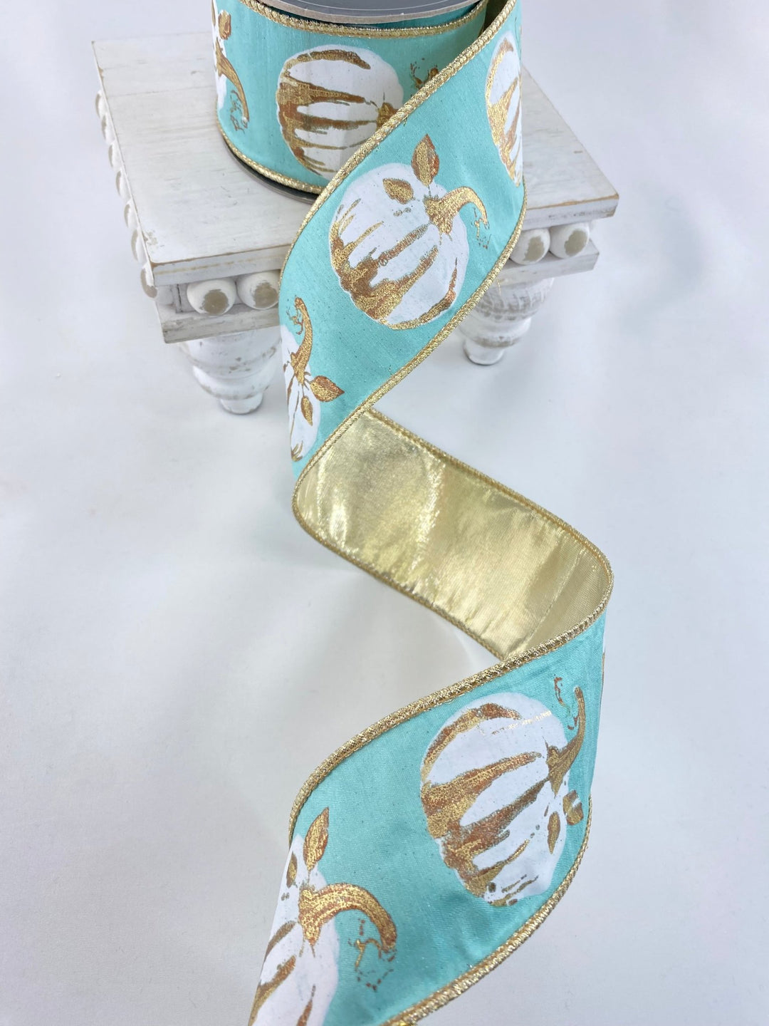 Gilded pumpkin wired ribbon, 2.5" - Greenery MarketWired ribbon94601W - 916 - 40F