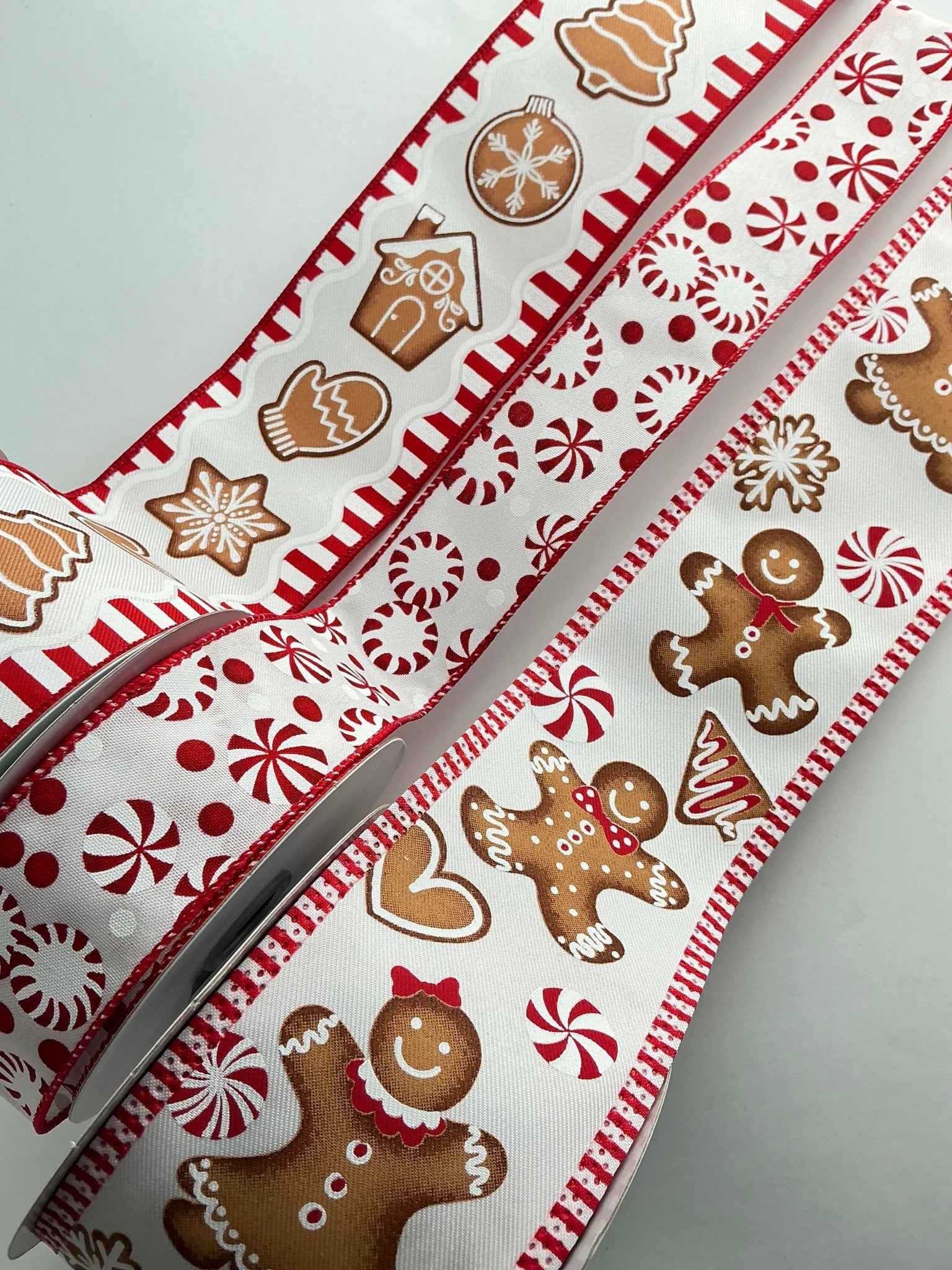 Gingerbread bow bundle x 3 wired ribbons - Greenery Market
