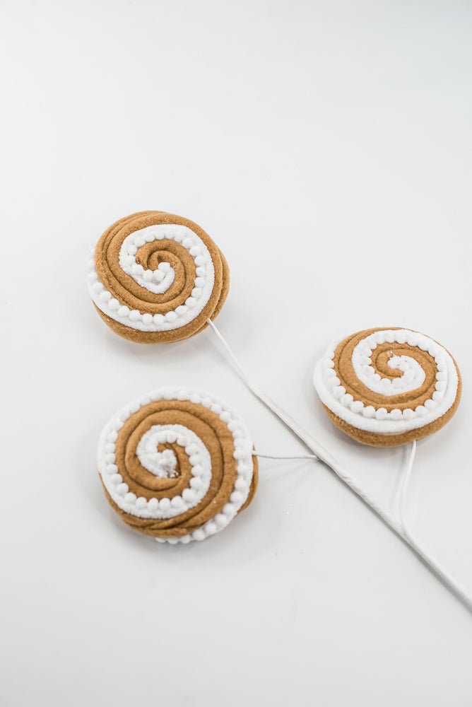 Gingerbread Brown & White Lollipop Spray - 26" - Greenery Market86726BNWT