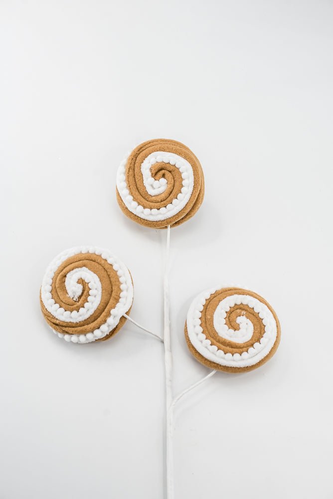 Gingerbread Brown & White Lollipop Spray - 26" - Greenery Market86726BNWT