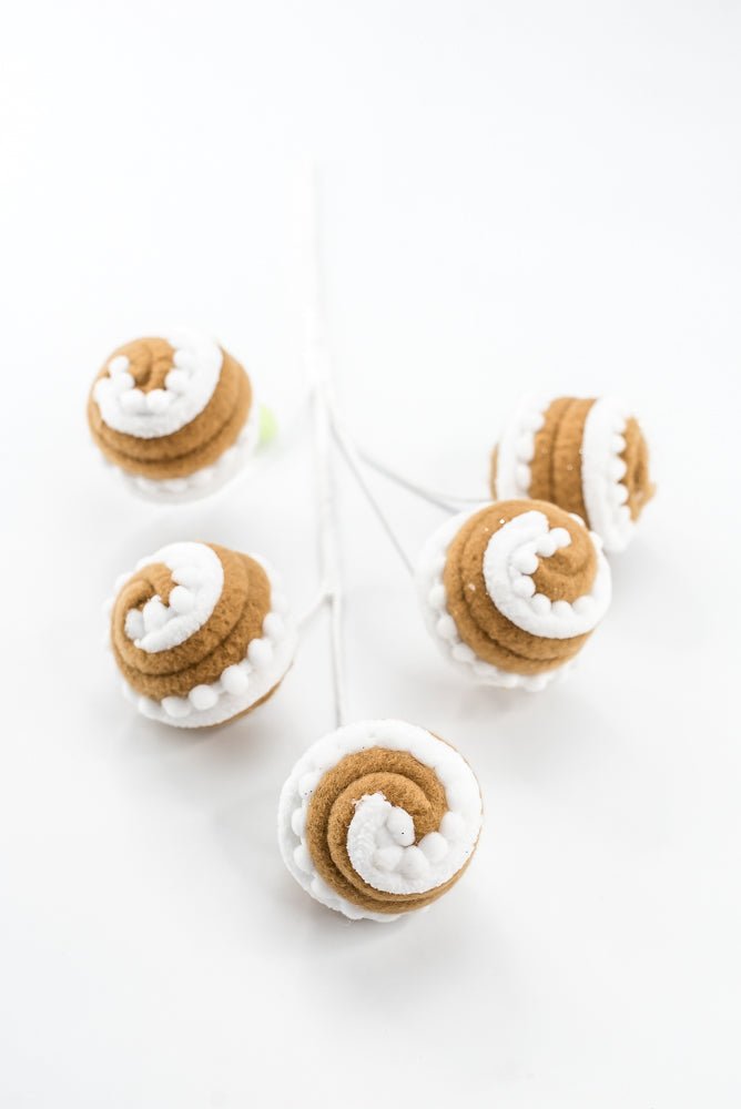 Gingerbread Brown & White Stripe Ball Pick - 16" - Greenery Market86730BNWT