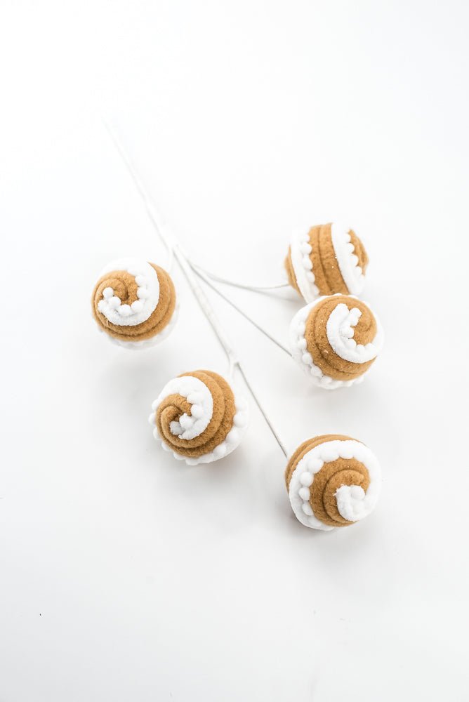 Gingerbread Brown & White Stripe Ball Pick - 16" - Greenery Market86730BNWT