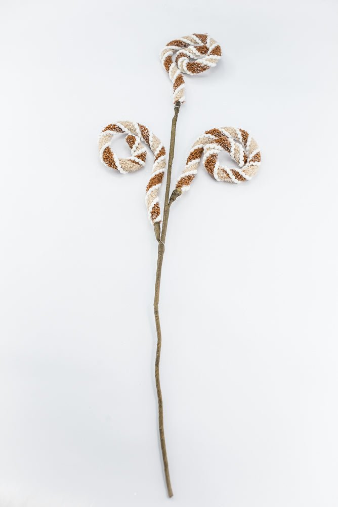Gingerbread, Jute Chenille Curly Spray - 28" - Greenery MarketArtificial Flora65784