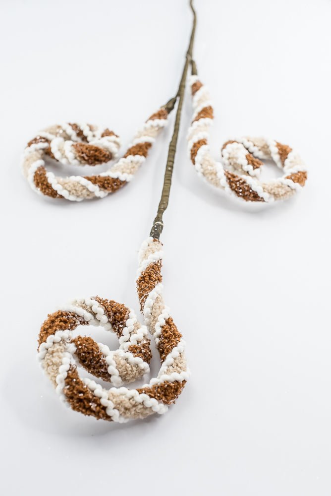 Gingerbread, Jute Chenille Curly Spray - 28" - Greenery MarketArtificial Flora65784