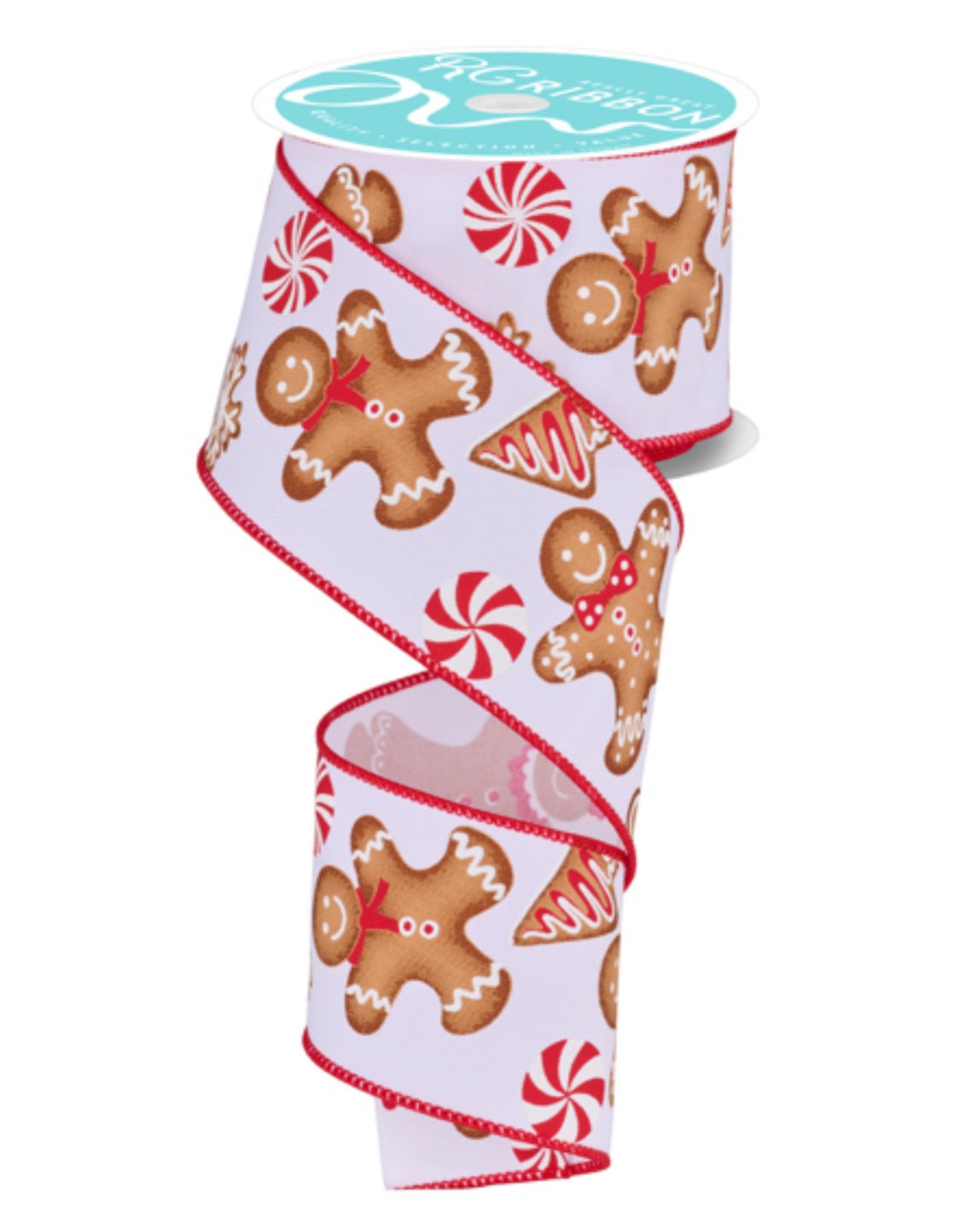 Gingerbread man wired ribbon , 2.5