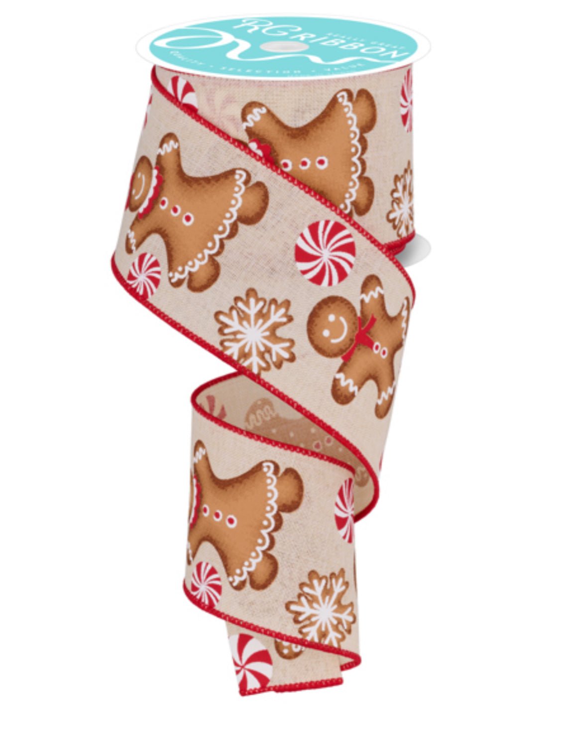 Gingerbread man wired ribbon , 2.5