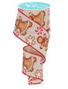 Gingerbread man wired ribbon , 2.5" - Greenery MarketRibbons & TrimRGF1406C2