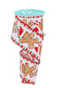 Gingerbread santa wired ribbon , 2.5" - Greenery MarketRibbons & TrimRGF123027