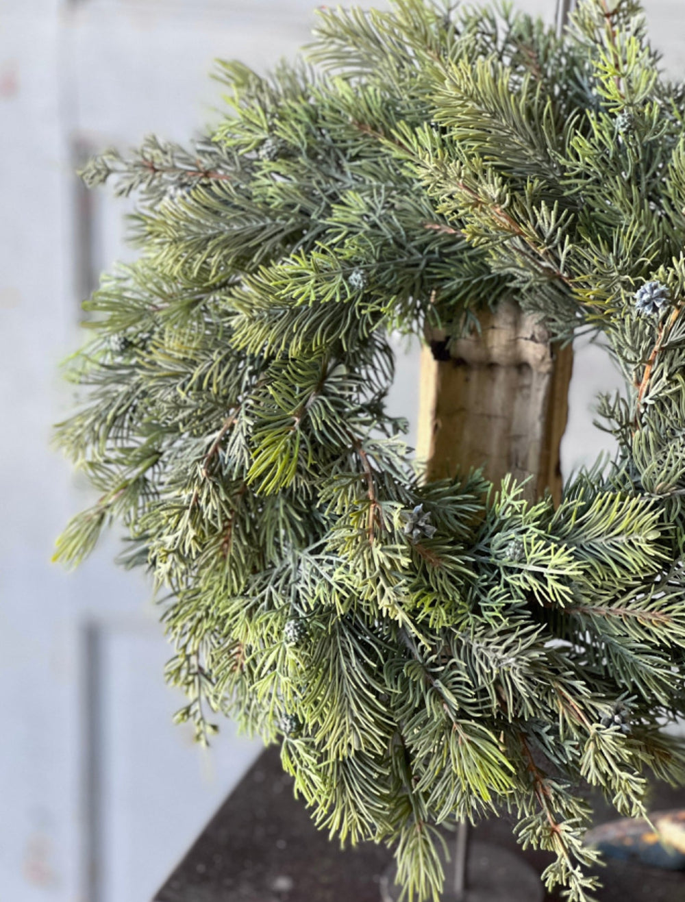 Glacier green 16” mini wreath, candle ring wreath - Greenery Marketwreath base & containersXM6093