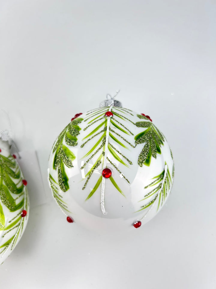 Glass Holly Gem Ornaments - 3 assorted - Greenery MarketXT1276 Set of 3