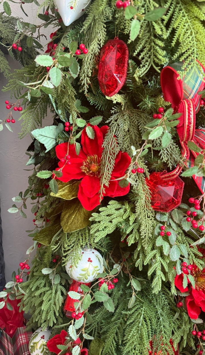 Glass Holly Gem Ornaments - 3 assorted - Greenery MarketXT1276 Set of 3