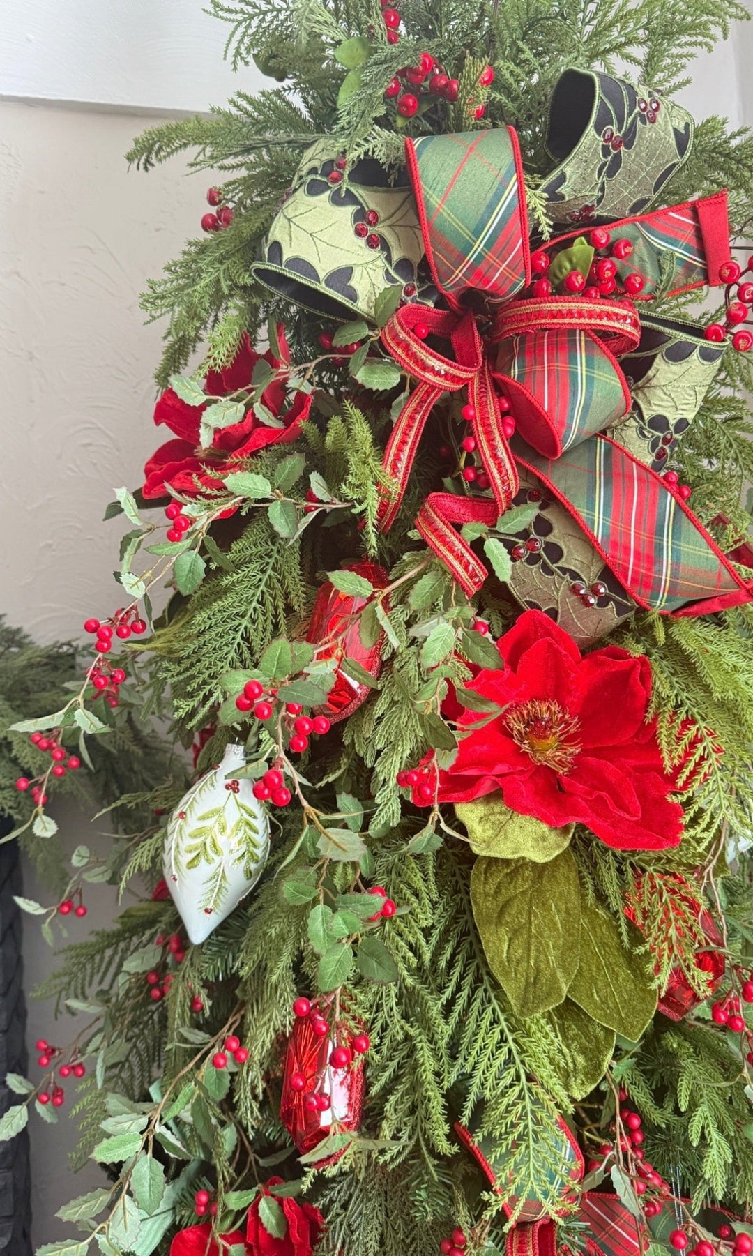 Glass Holly Gem Ornaments - 3 assorted - Greenery MarketXT1276 Set of 3