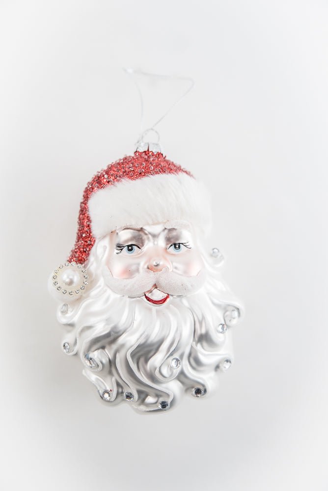 Glass Santa head Christmas ornament - Greenery MarketSeasonal & Holiday DecorationsXT1592
