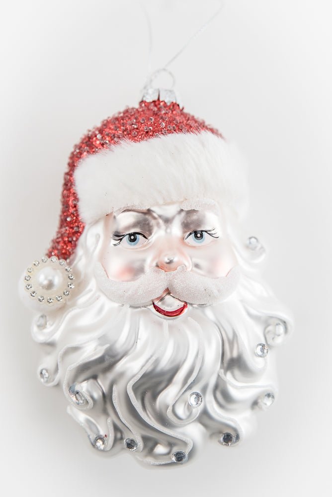 Glass Santa head Christmas ornament - Greenery MarketSeasonal & Holiday DecorationsXT1592