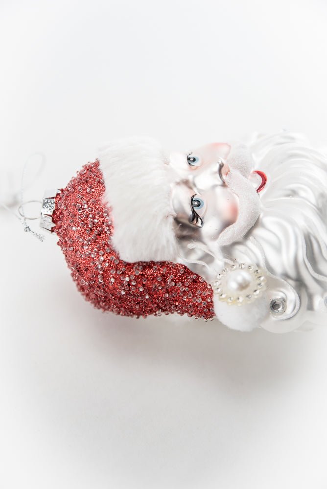 Glass Santa head Christmas ornament - Greenery MarketSeasonal & Holiday DecorationsXT1592