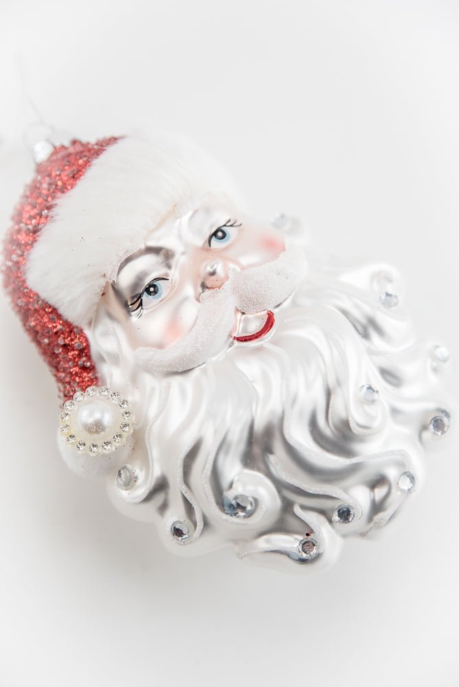 Glass Santa head Christmas ornament - Greenery MarketSeasonal & Holiday DecorationsXT1592
