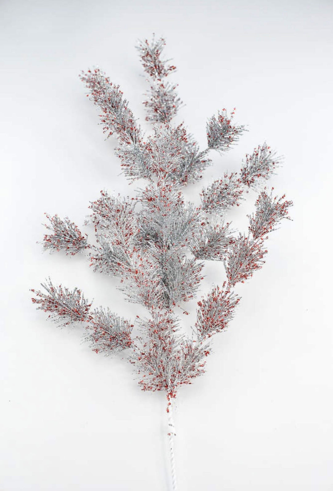 glitter pine spray - red and silver - Greenery MarketMTX74076 SVRD