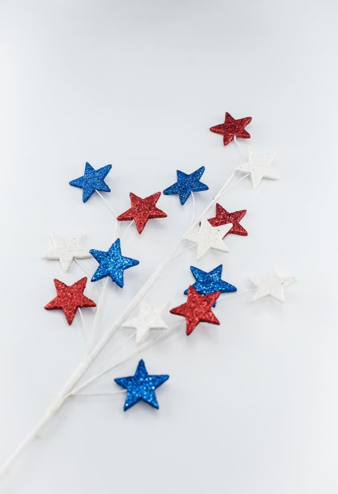 Glittered Americana Star spray - Greenery MarketWreath attachments74140RWB