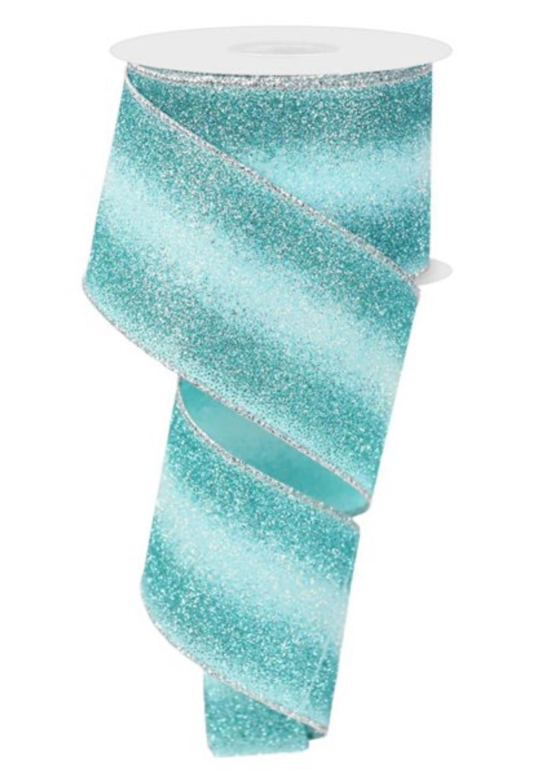 Glittered mint ribbon - 2.5” - Greenery Marketwired ribbonRGE179314