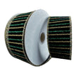Gold and green stripe on velvet wired ribbon, 1.5" - Greenery MarketRibbons & Trim78313-09-20