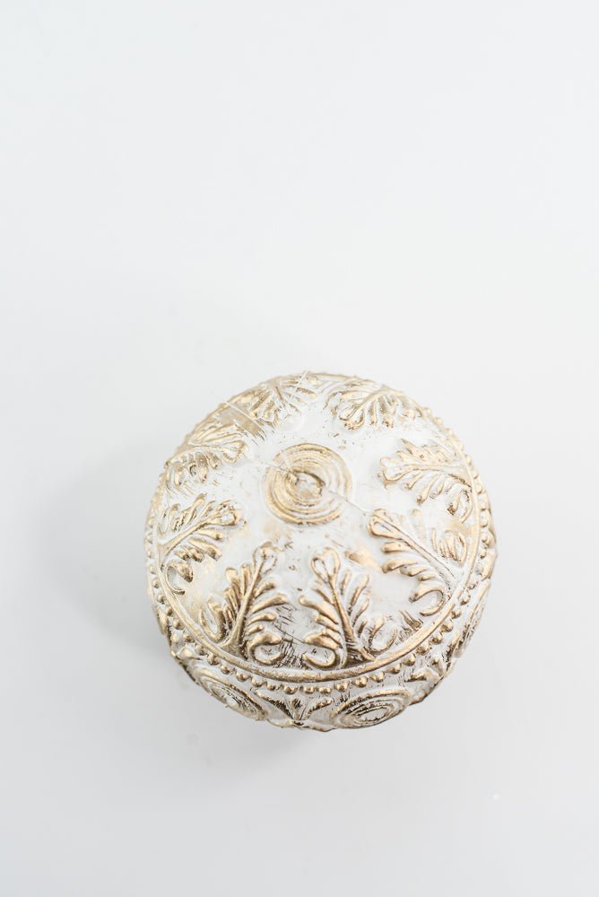 Gold and White Hanging Ball - Greenery Market32179-GDWT