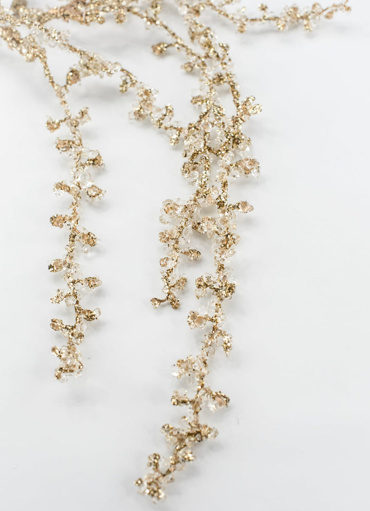 Gold Beaded Diamond Hanging Spray - 41" - Greenery MarketXAS882-GO